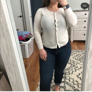 White button up cardigan